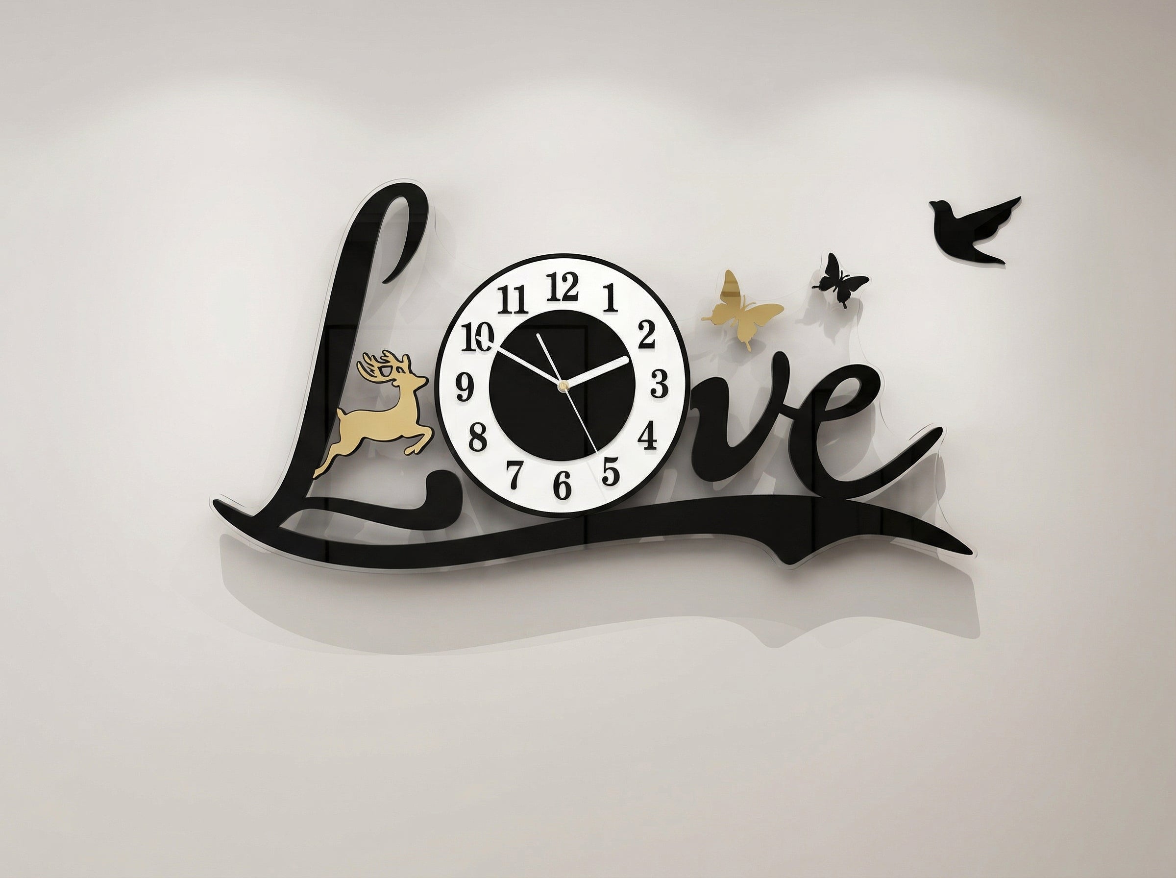 3D Love Wall Clock