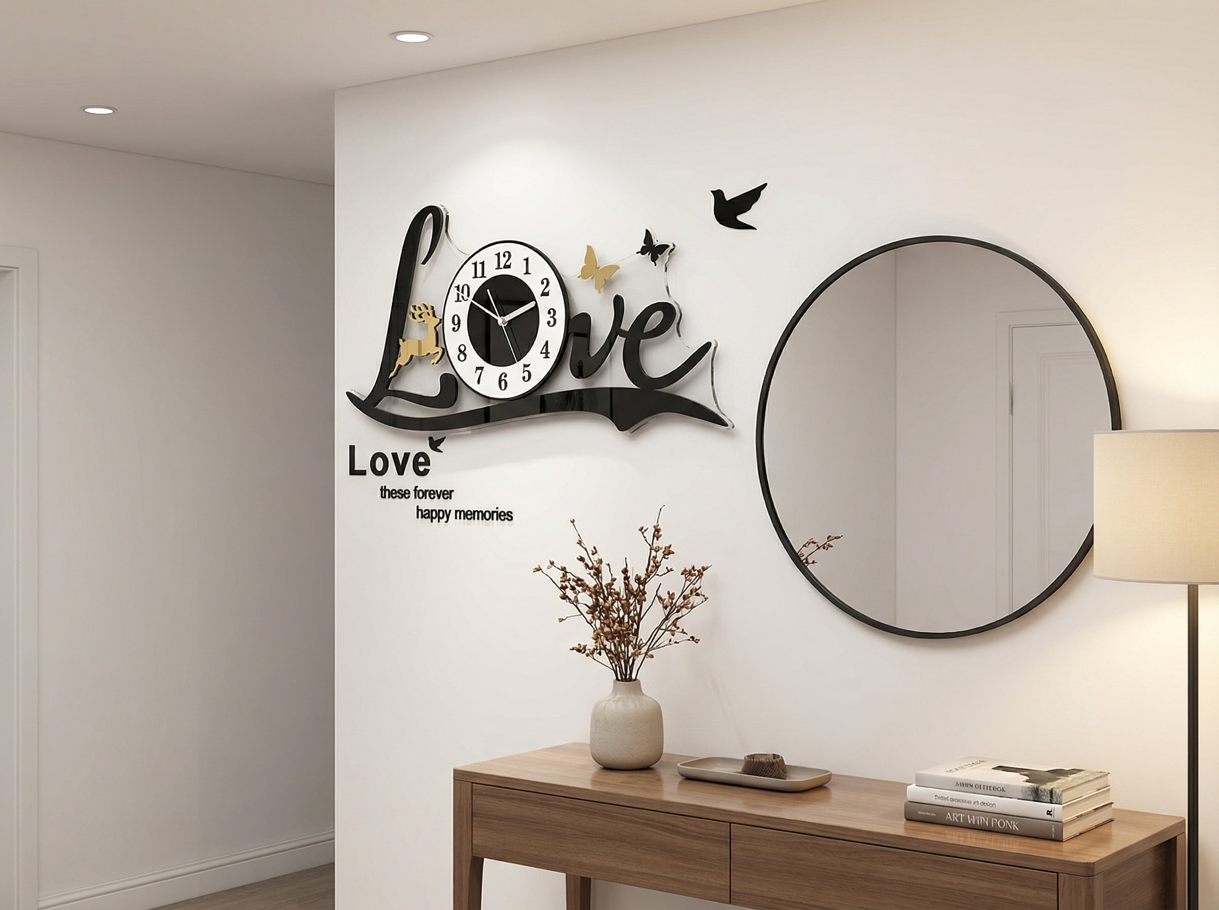 3D Love Wall Clock