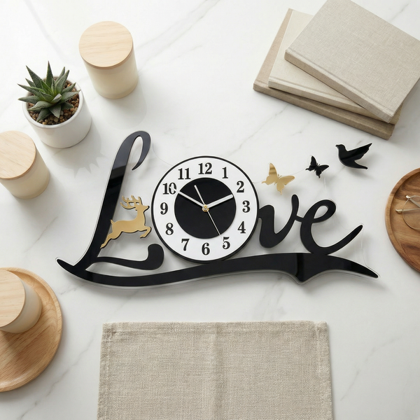 3D Love Wall Clock