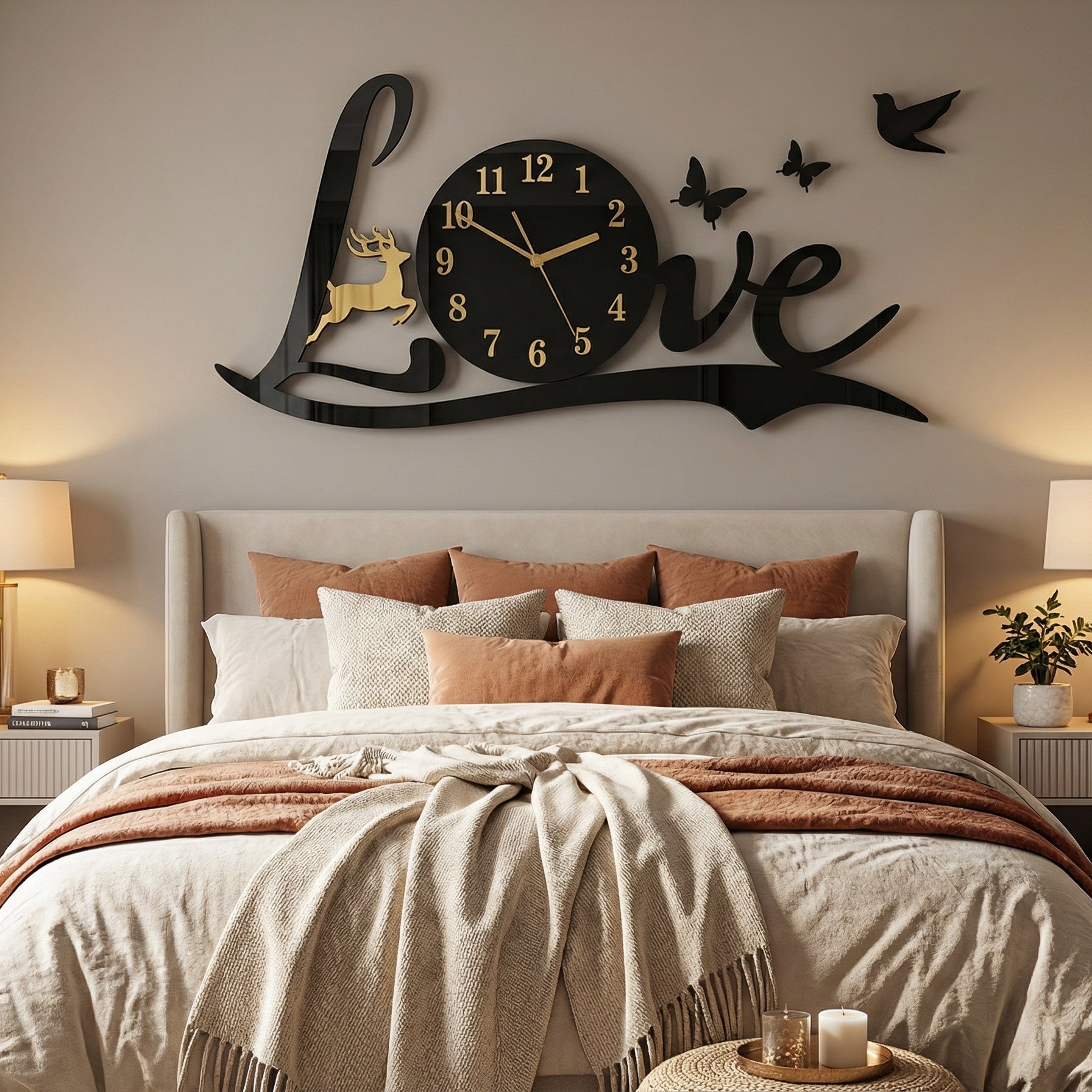 3D Love Wall Clock
