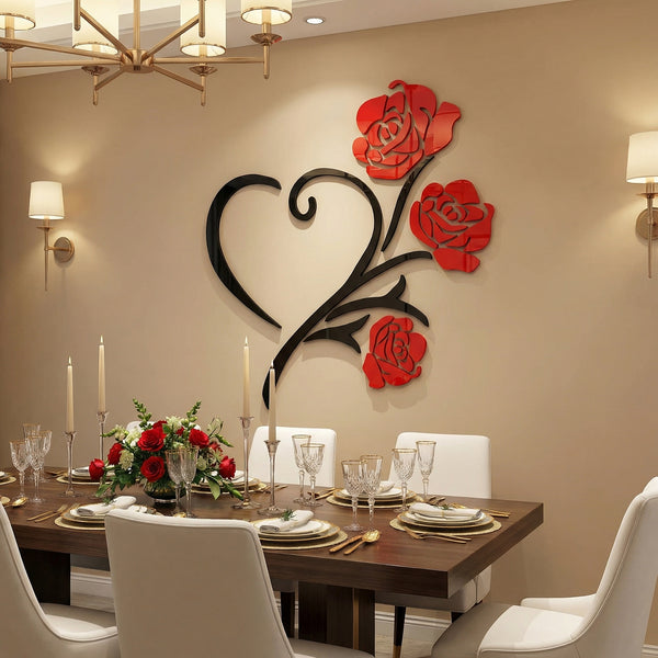 Acrylic Love Rose Home Decor Wall Art